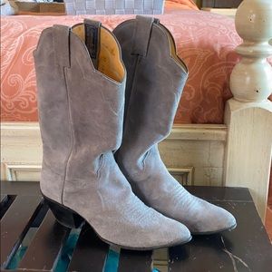 Suede cowboy boots